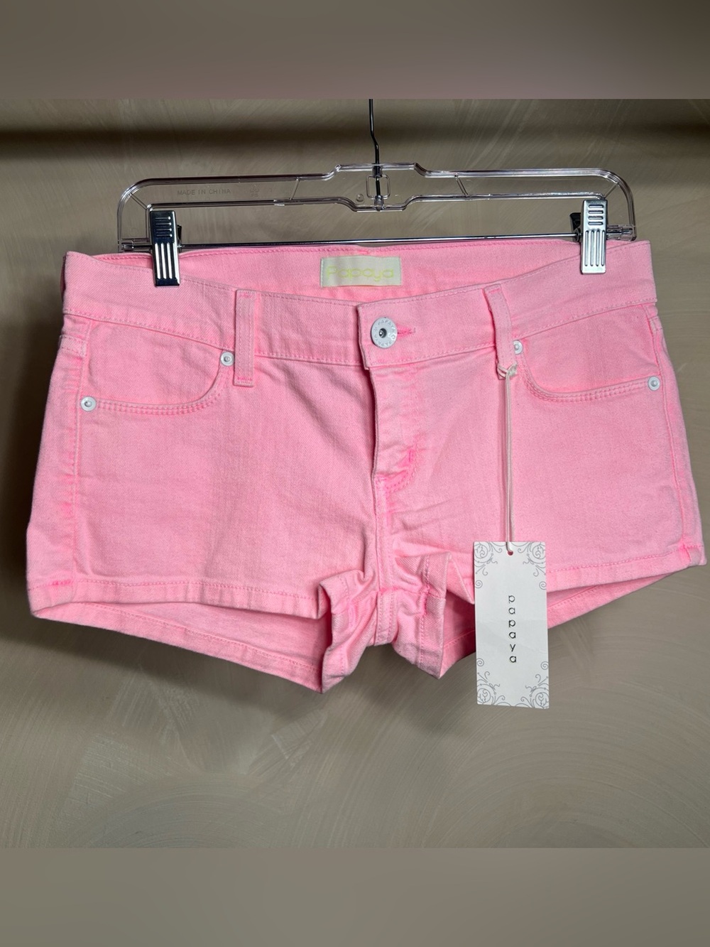 Papaya Womens Lowrise Barbiecore Streetwear Casual Micro Shorts,USA MSRP:$19|LRG